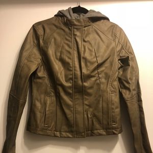 Jill Leather Hooded Jacket